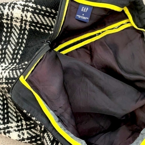 GAP | Women’s Black & White Back Quarter Zip Checkered Casual Skirt Size 0. - Picture 4 of 7